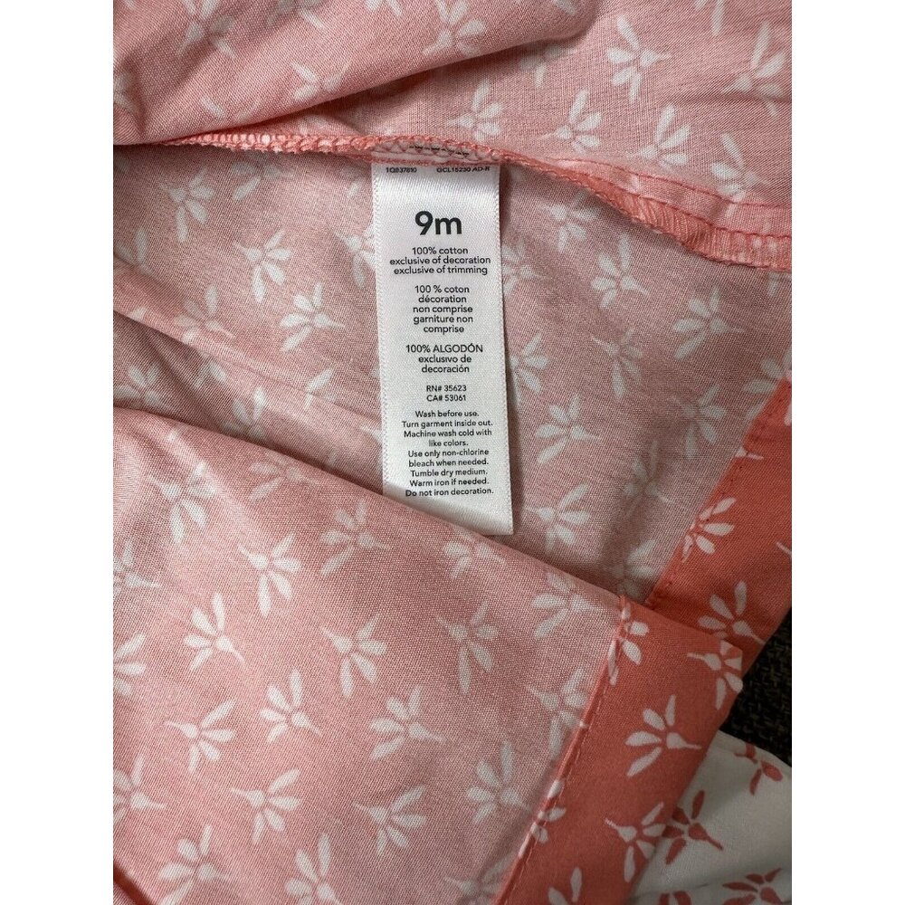 Carters Just One You Infant Girls Top & Shorts Set 9 Months Coral White Floral - Picture 4 of 4